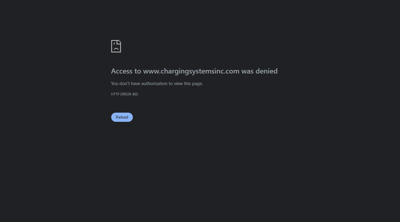 Website screenshot for Charging Systems Oklahoma