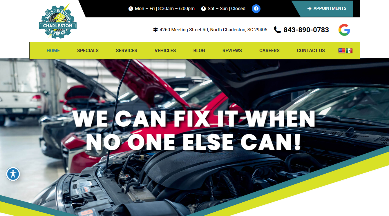Screenshot of Charleston Auto Electric & Repair