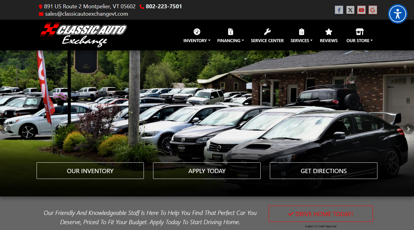 Website screenshot for Classic Auto Exchange