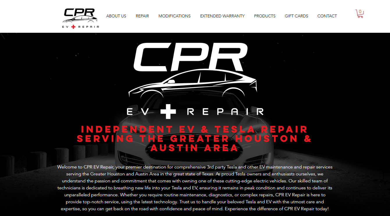 Screenshot of CPR EV Repair