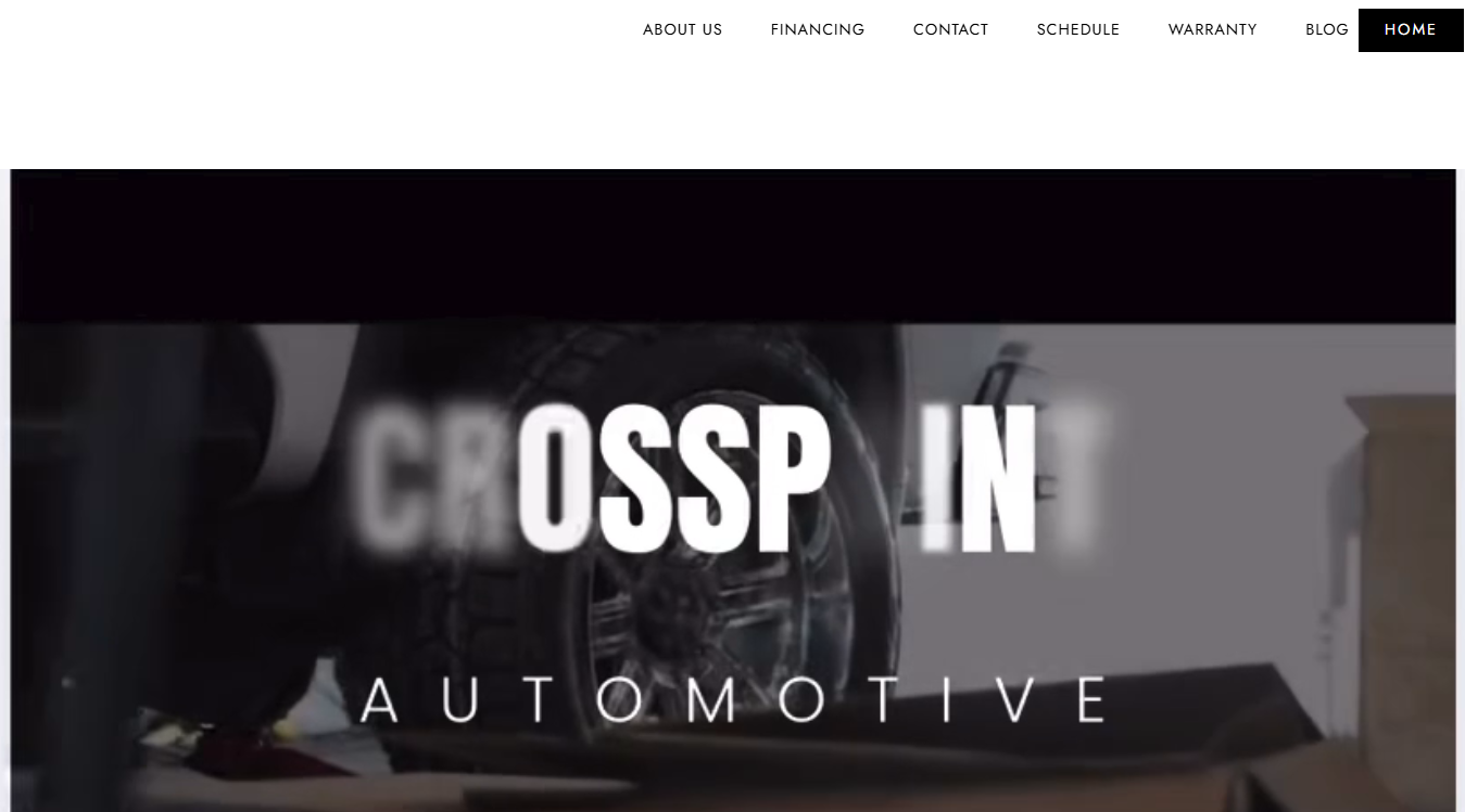 Website screenshot for CrossPoint Automotive