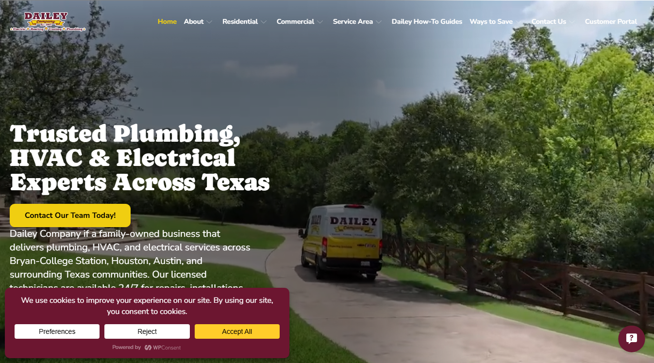 Website screenshot for Dailey Company, Inc.