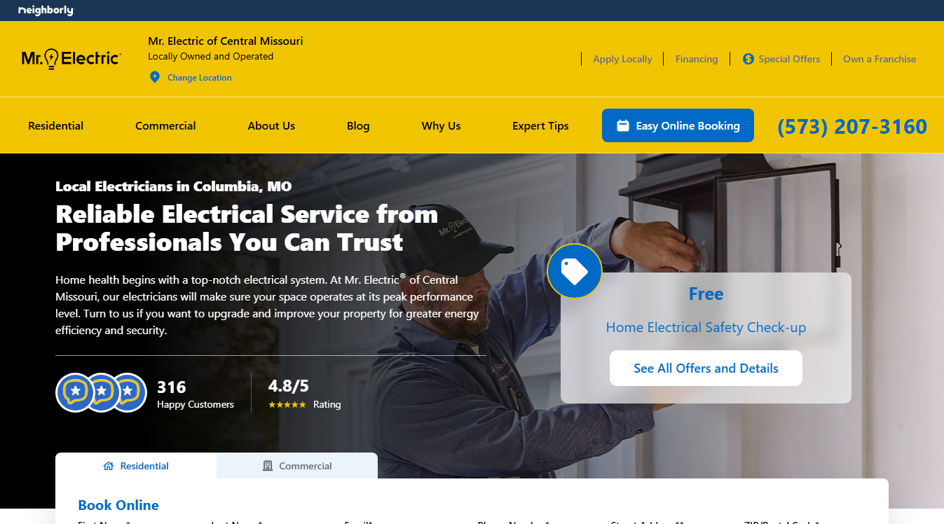 Website screenshot for Dave's Auto Center