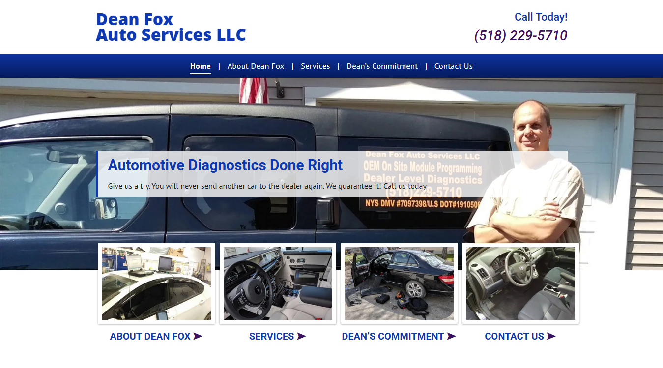 Screenshot of Dean Fox Auto Services LLC