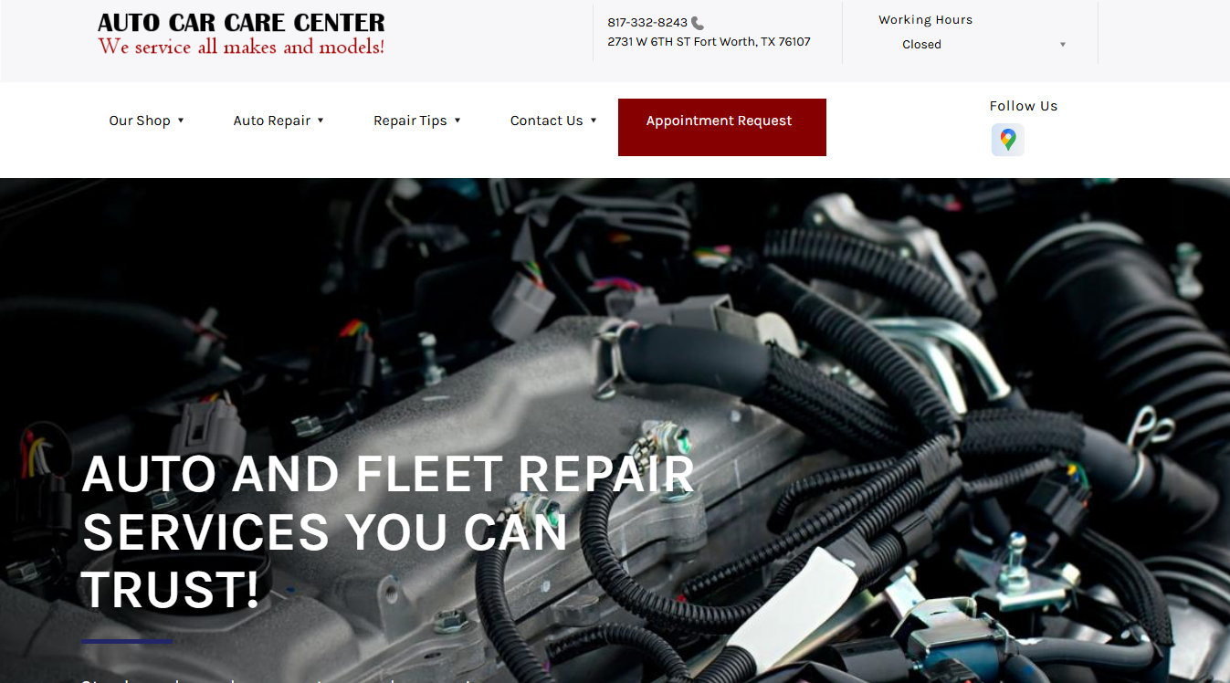 Website screenshot for Dexterous Automotive