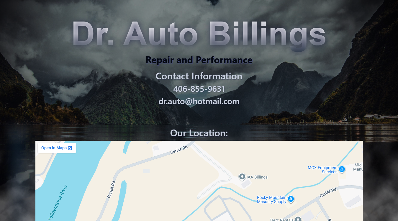 Website screenshot for Dr. Auto Repair - Auto Repair Billings Montana