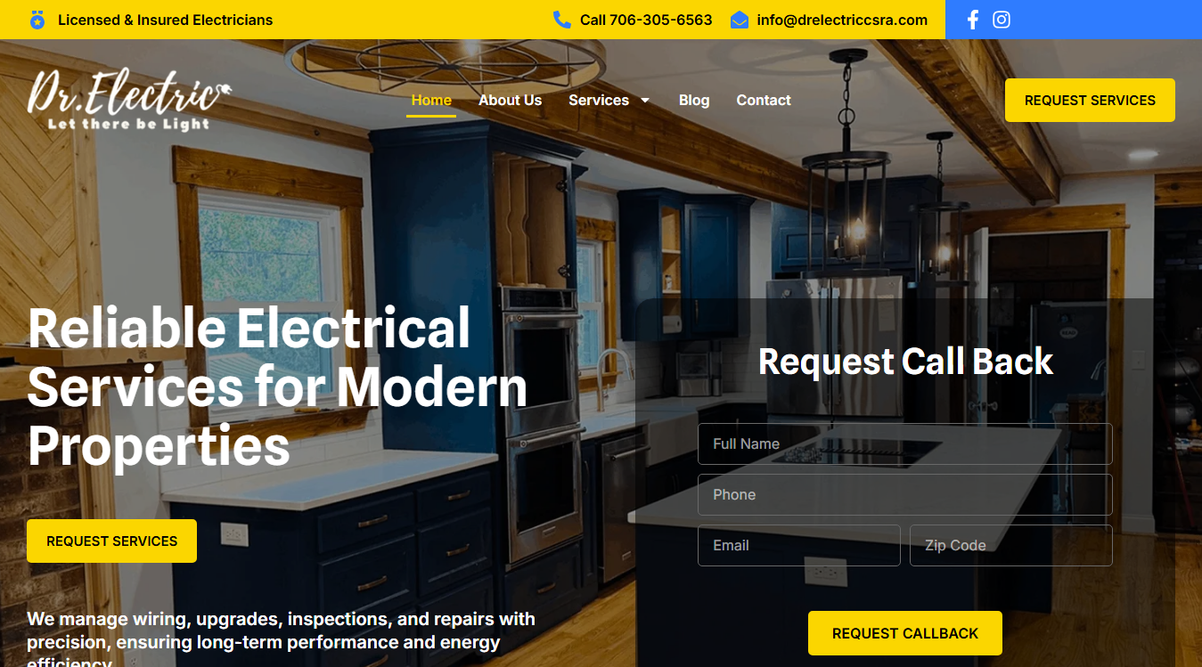 Website screenshot for Dr. Electric CSRA