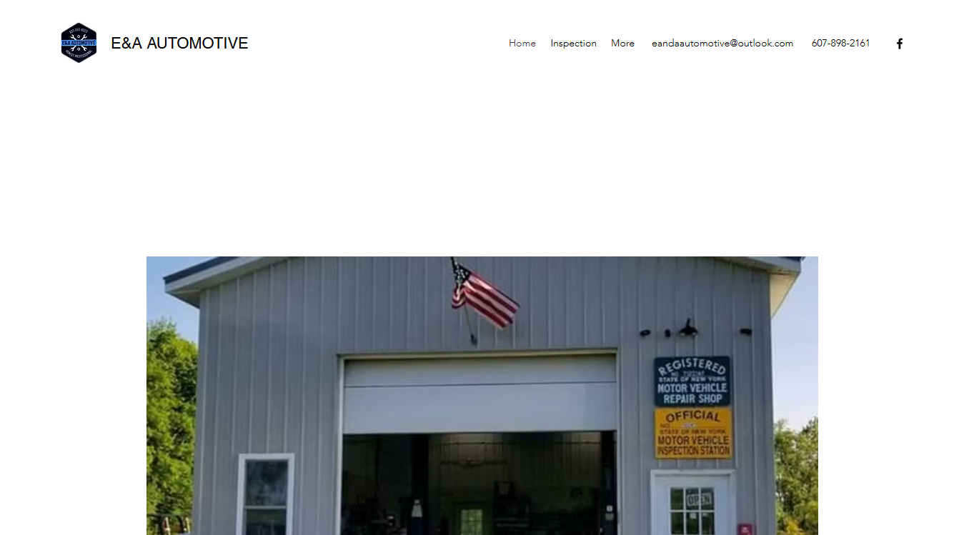 Website screenshot for E & A Automotive Inc.