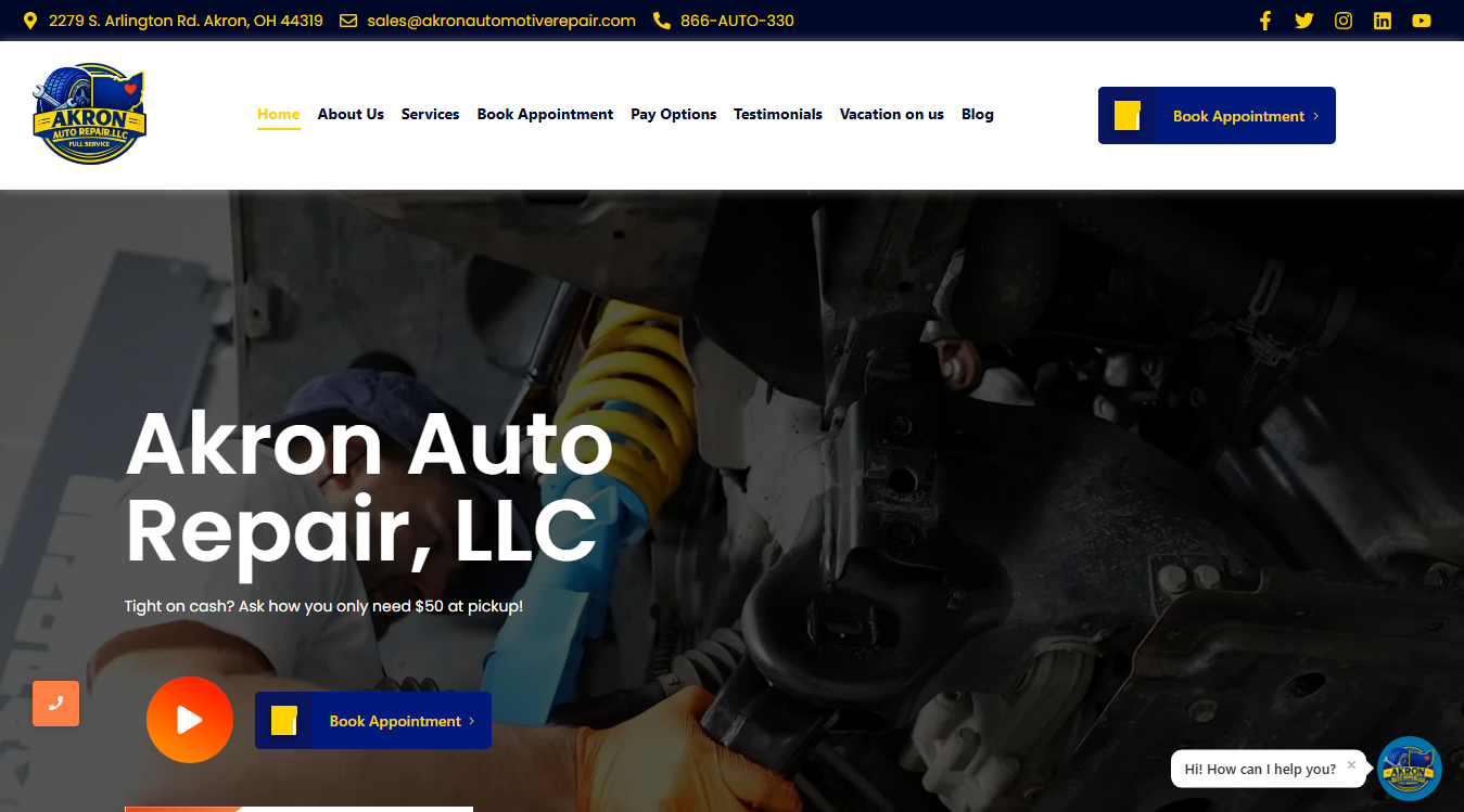 Website screenshot for E&E AUTO SERVICE
