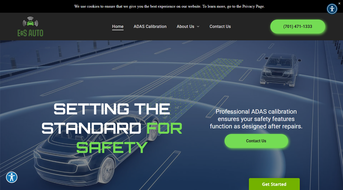 Website screenshot for E&S Auto Inc.