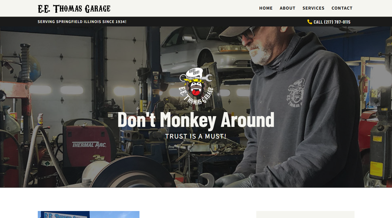 Screenshot of E E Thomas Garage
