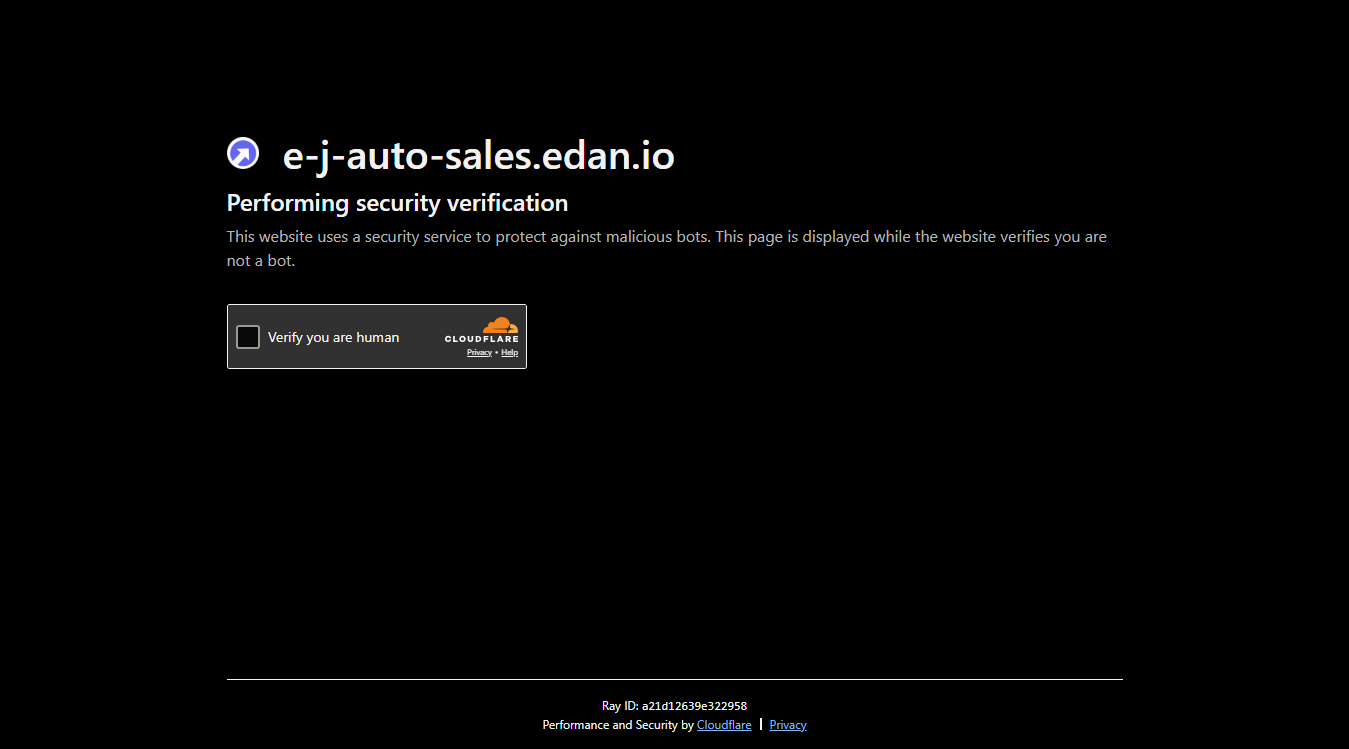 Website screenshot for E J Auto Sales & Services