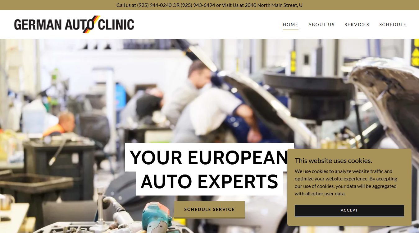 Website screenshot for E.T Appliance Repair Service Connecticut
