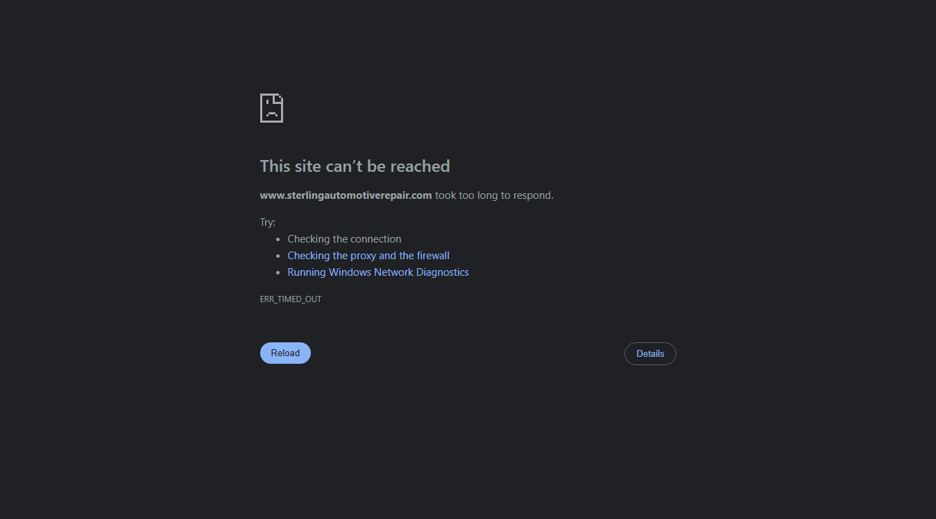 Website screenshot for E Z Auto Services