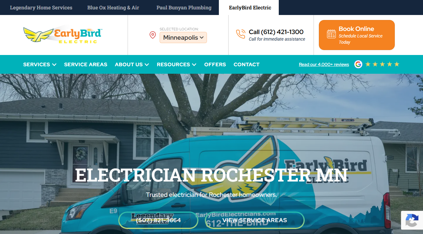 Screenshot of EarlyBird Electric