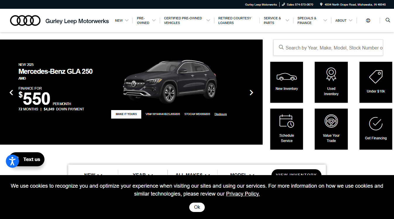 Website screenshot for East End Auto & Diesel