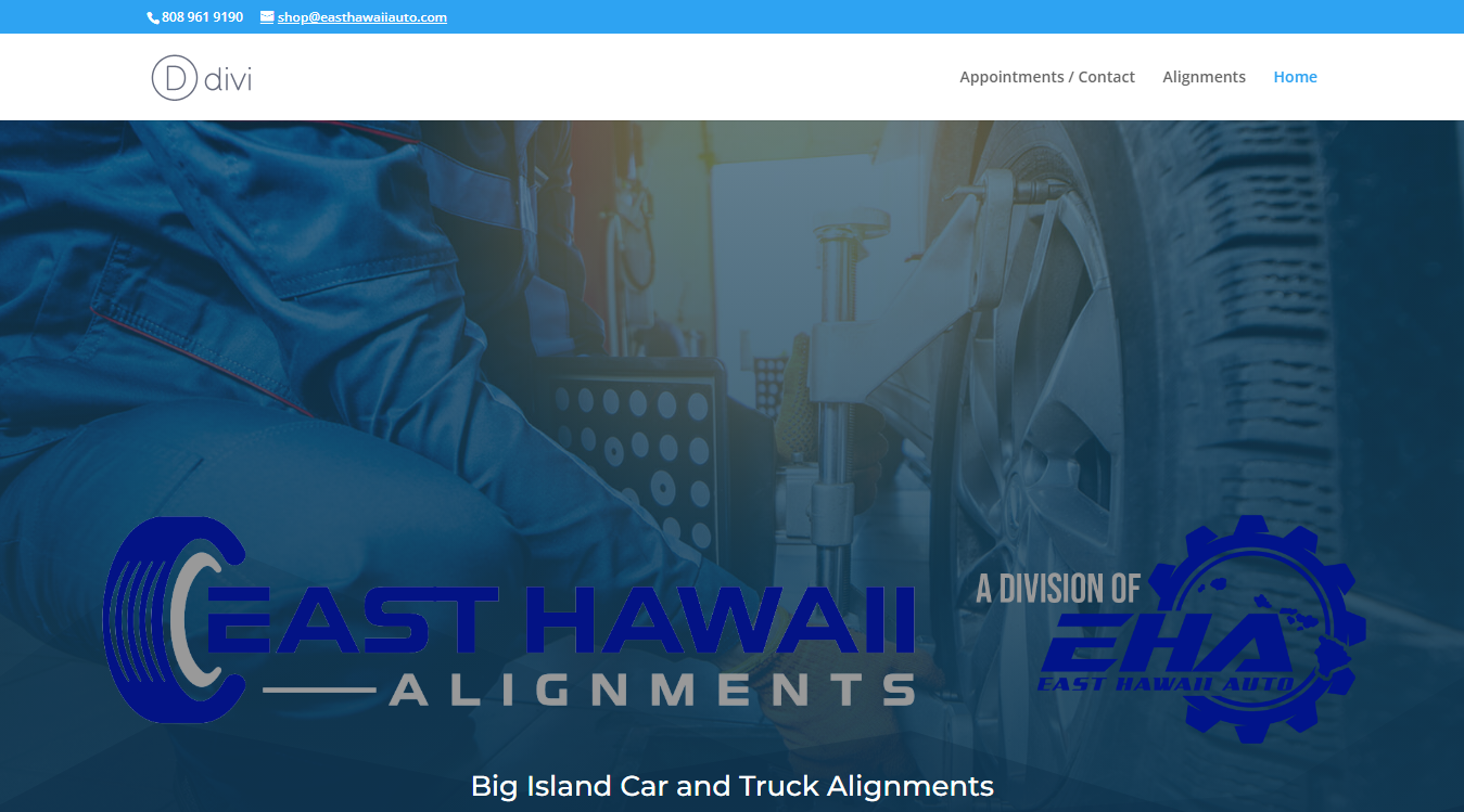 Website screenshot for East Hawaii Alignments
