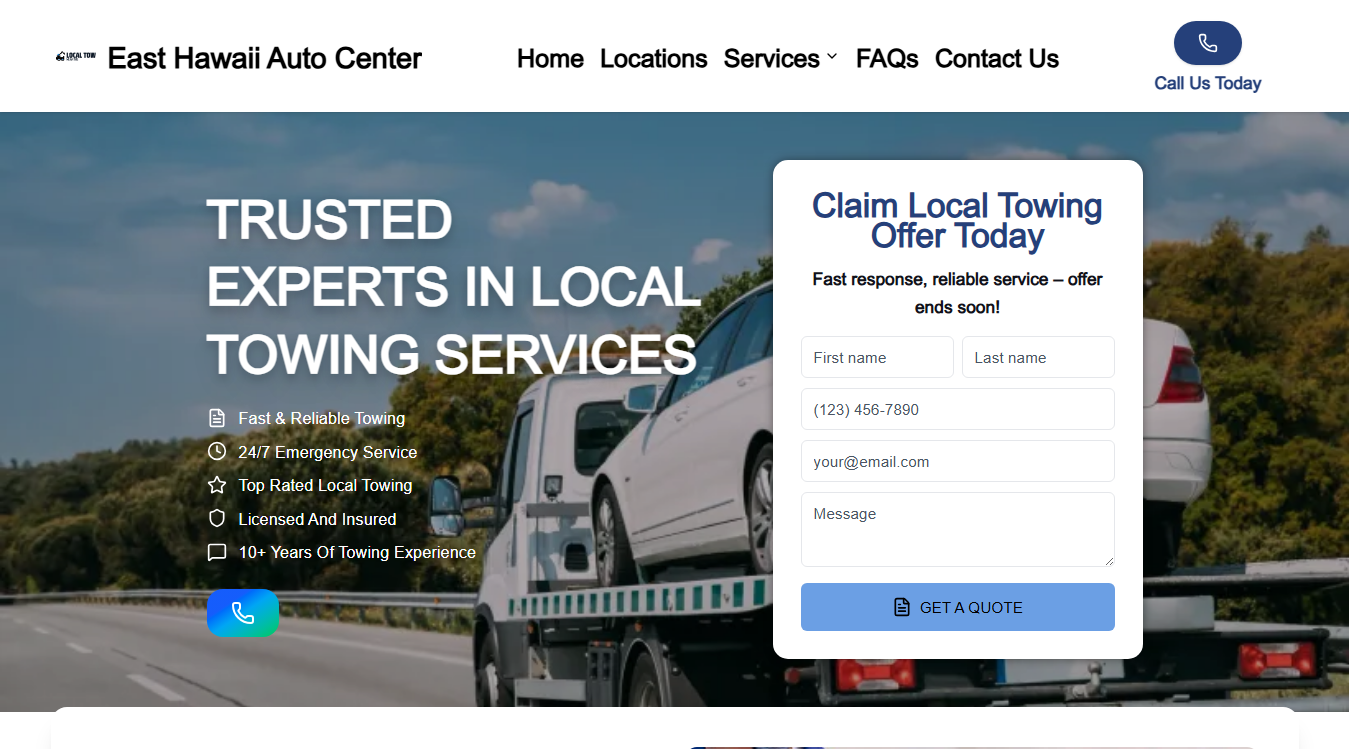 Screenshot of East Hawaii Auto Center