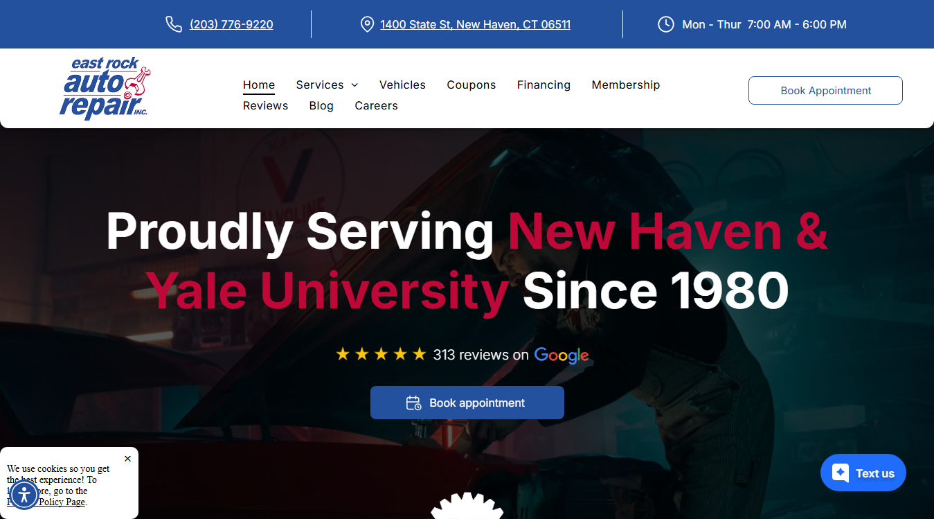 Screenshot of East Rock Auto Repair Inc