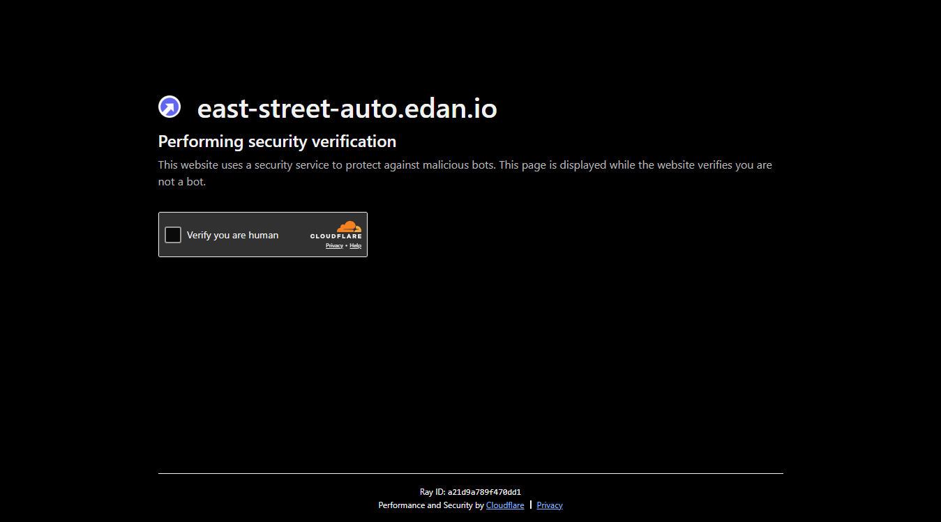 Website screenshot for East Street Auto Center