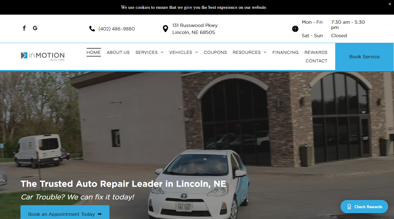 Website screenshot for Eddy's Auto Repair