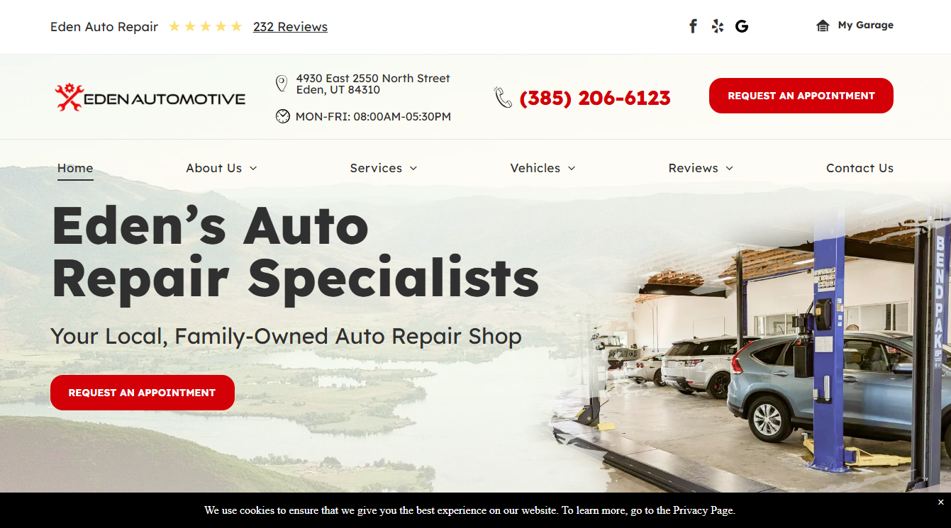Screenshot of Eden Automotive Repair