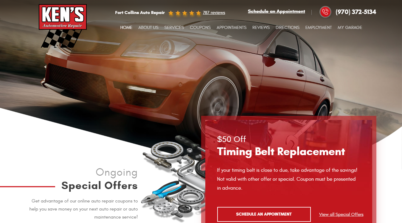 Website screenshot for Edeny car servises