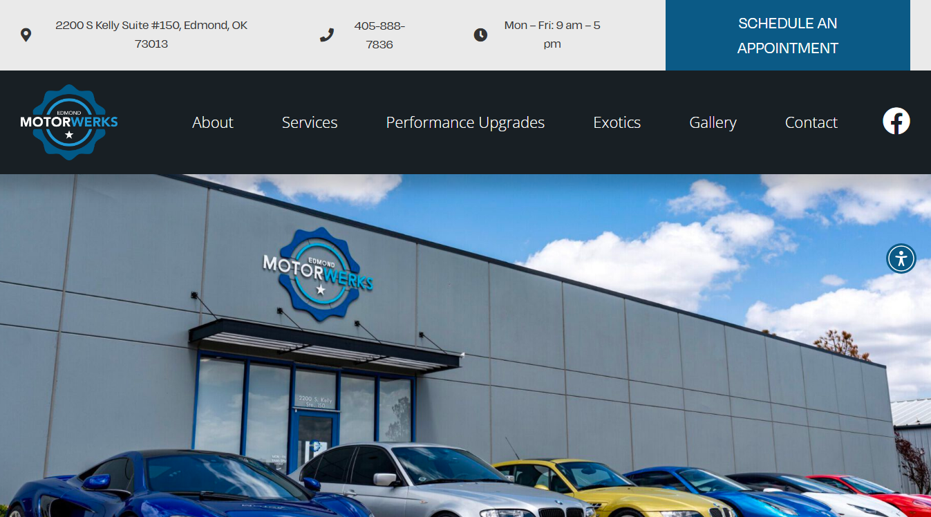 Website screenshot for Edmond Motorwerks