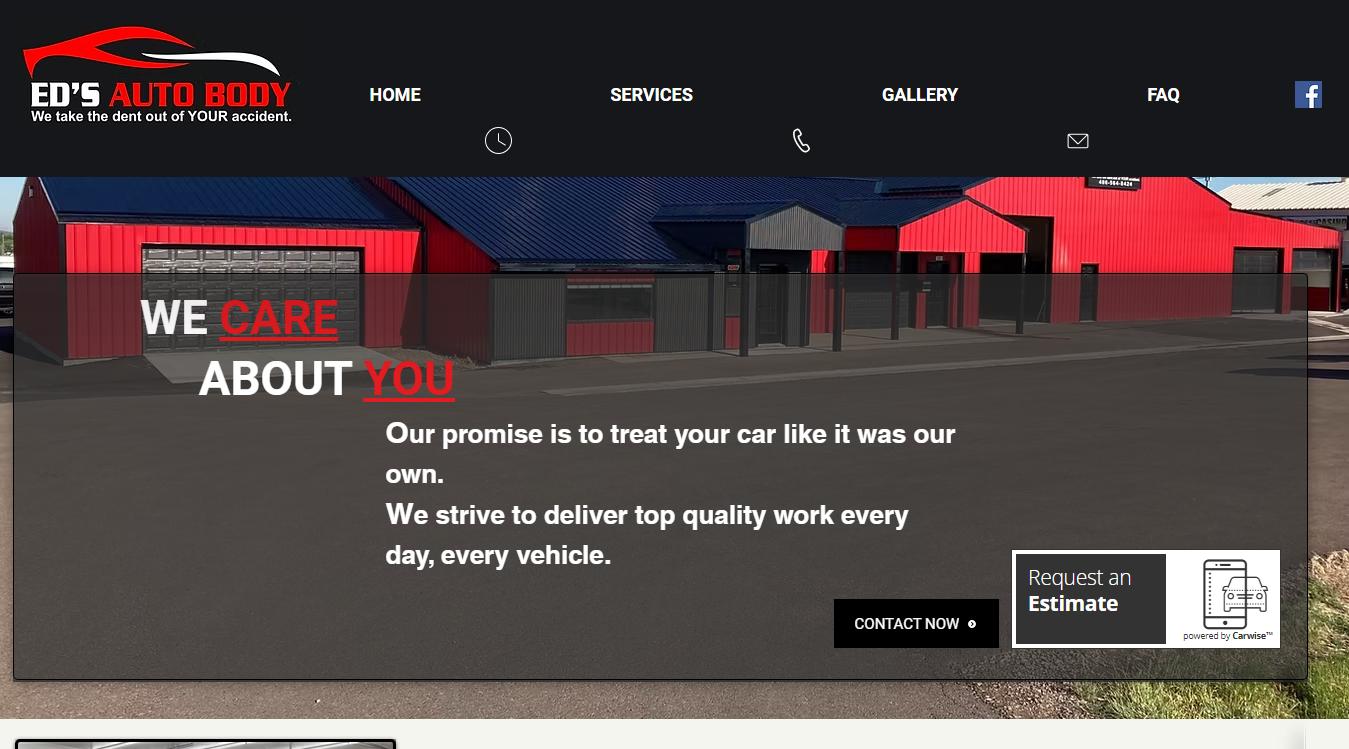 Website screenshot for Eds Autobody and Restoration