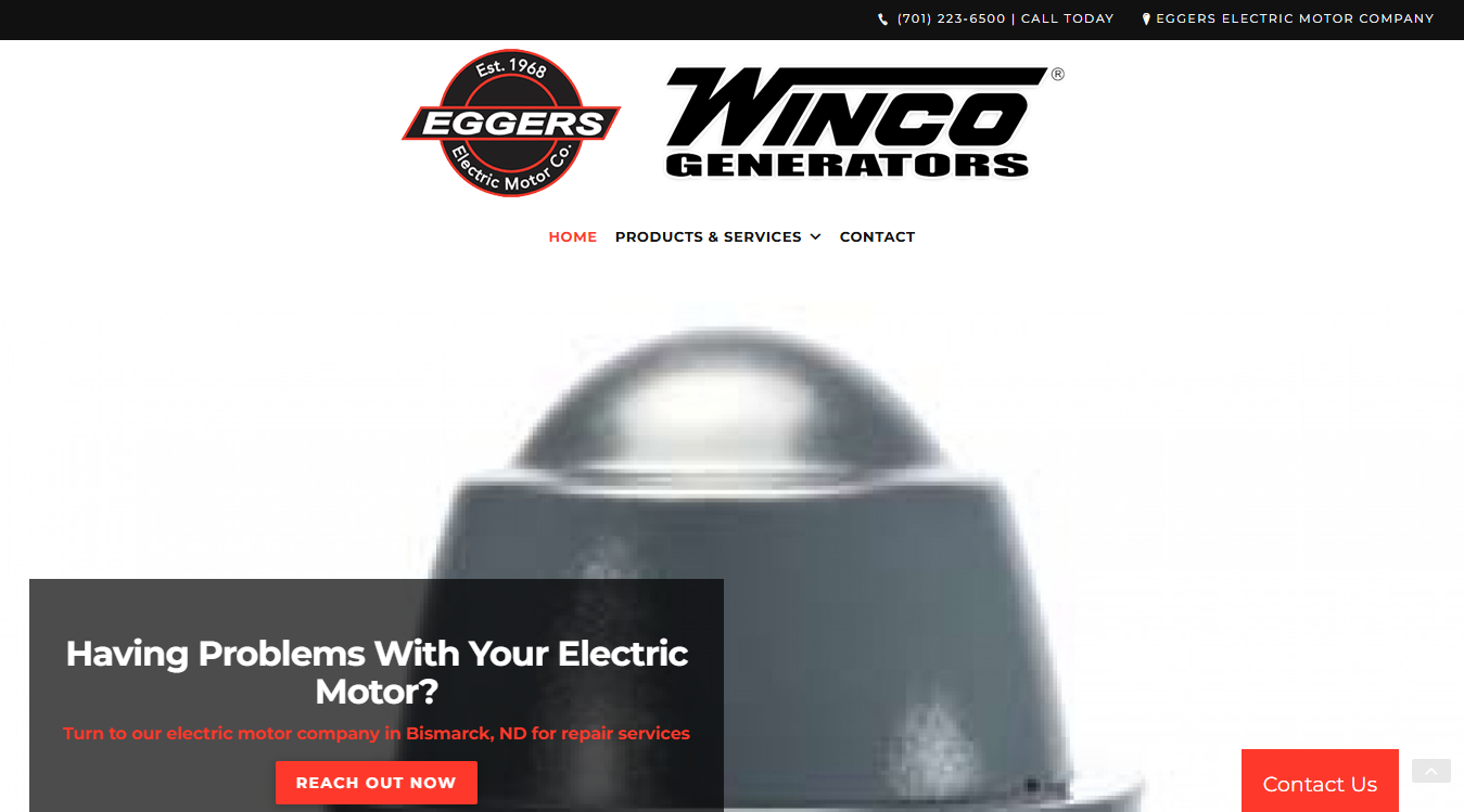 Screenshot of Eggers Electric Motor Co