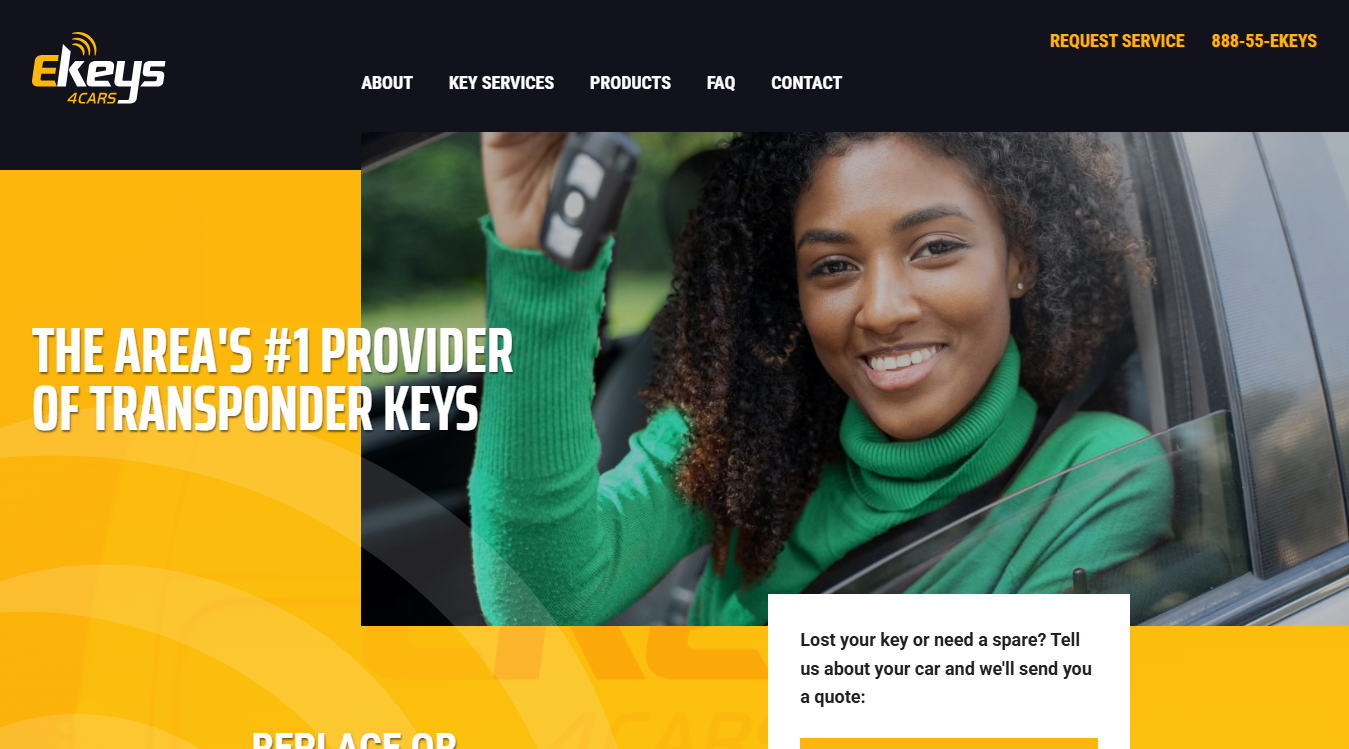 Website screenshot for EKeys4cars