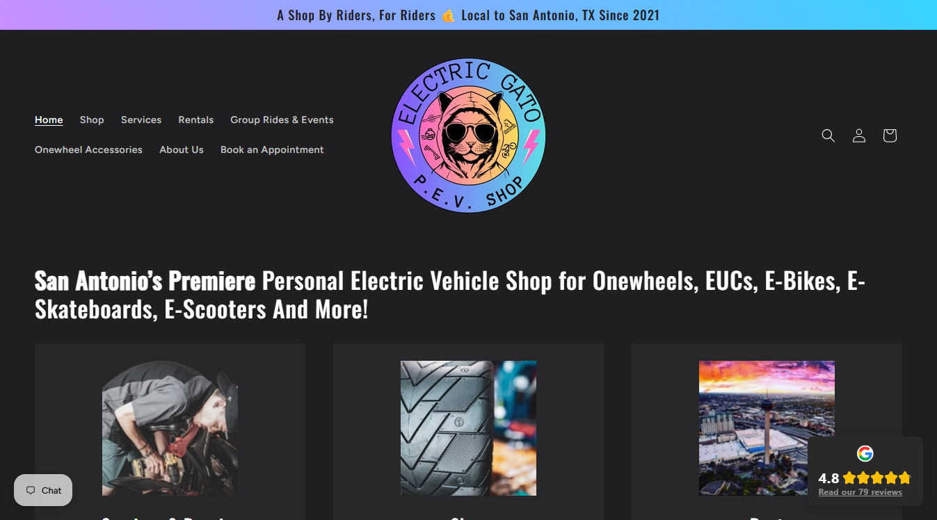 Website screenshot for Electric Gato