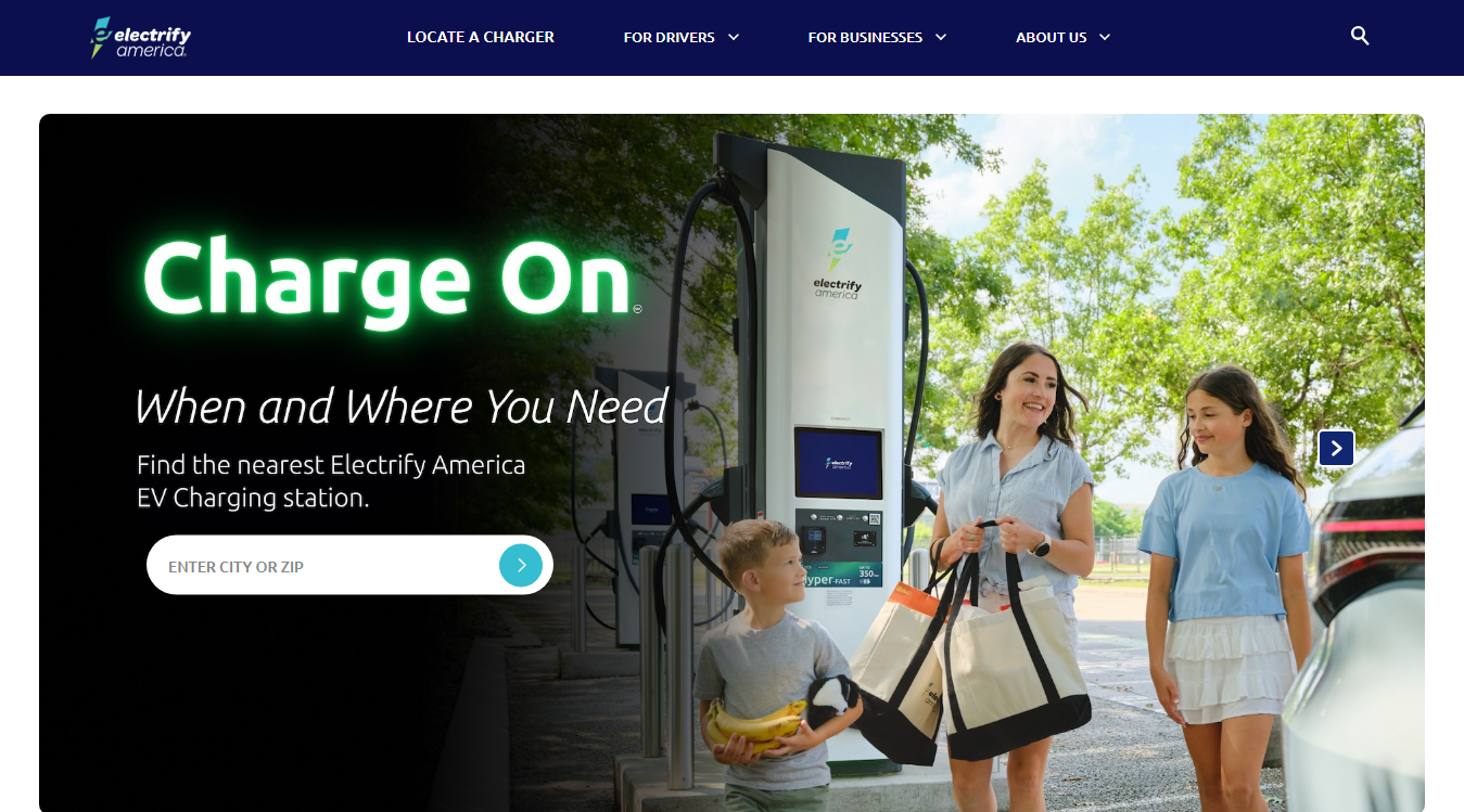 Screenshot of Electrify America Charging Station