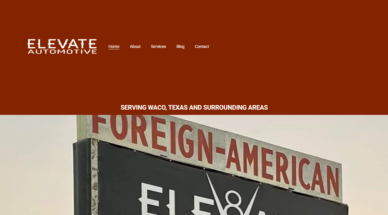 Screenshot of Elevate Automotive, LLC