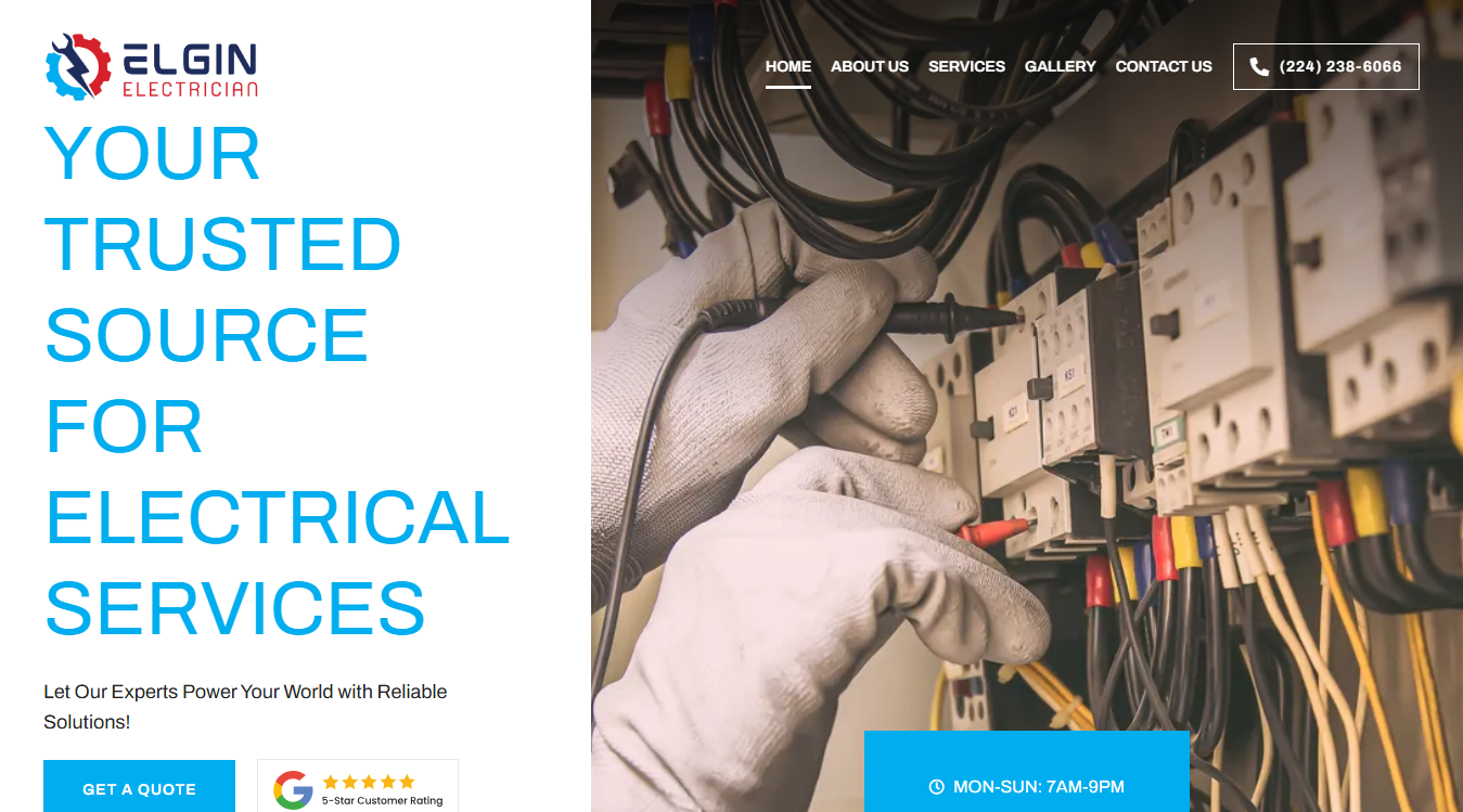 Screenshot of Elgin Electrician