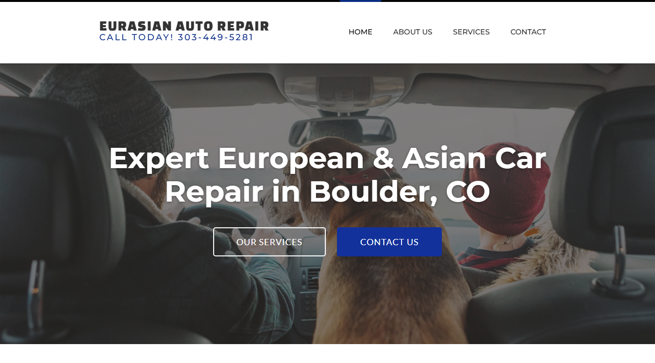Website screenshot for ELITE AUTO MECHANIC LLC.