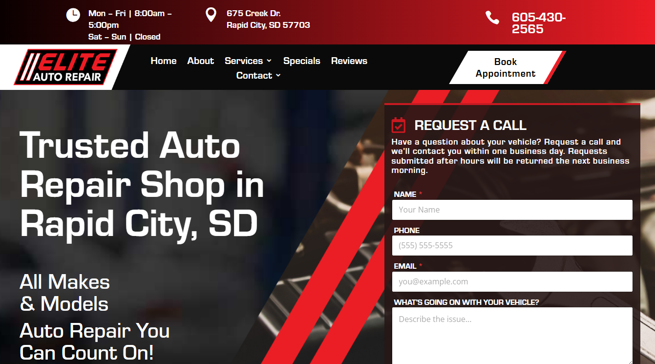 Screenshot of Elite Auto Repair LLC