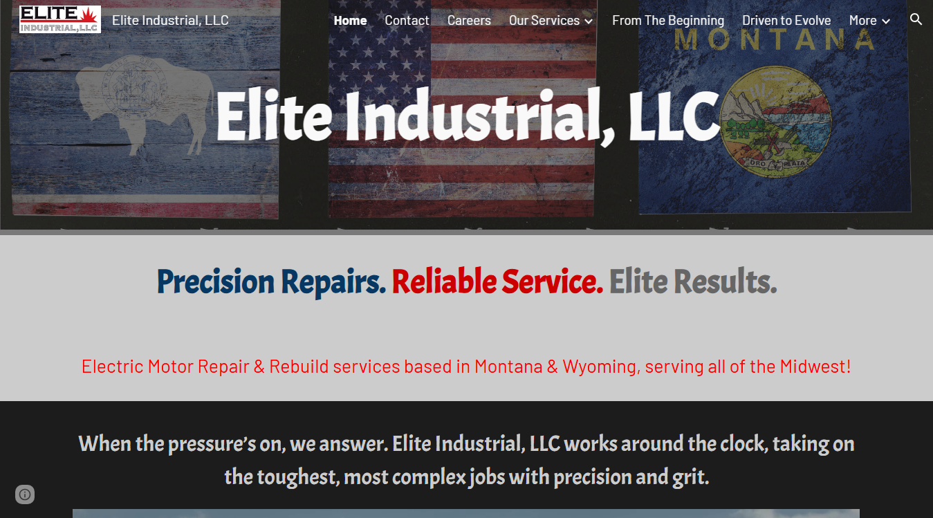 Screenshot of Elite Industrial, LLC