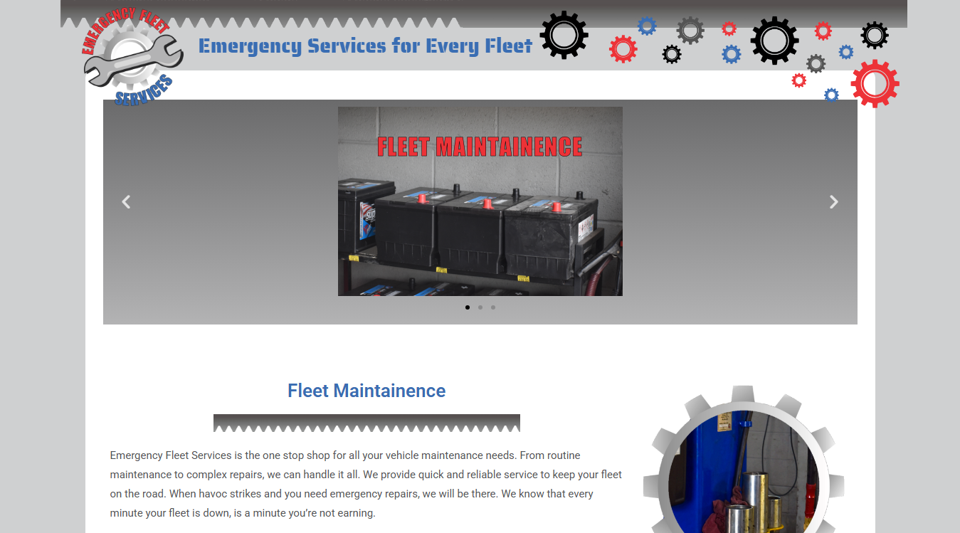 Website screenshot for Emergency Fleet Services