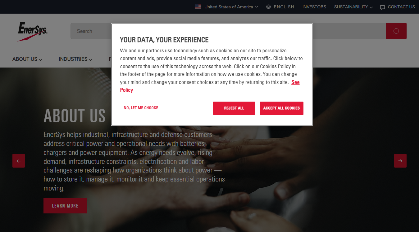 Screenshot of EnerSys Novi