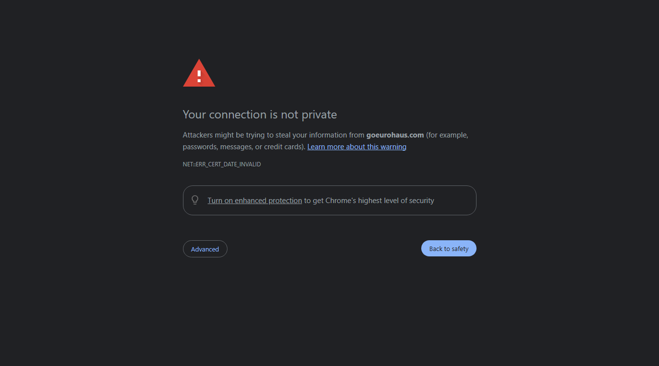 Website screenshot for EuroHaus