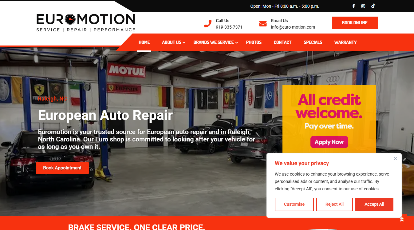 Website screenshot for Euromotion