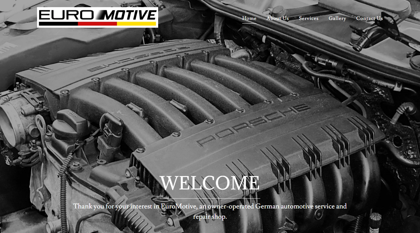 Screenshot of Euromotive, LLC German Auto Repair BMW, MINI, VW, Audi, Porsche, Mercedes Benz