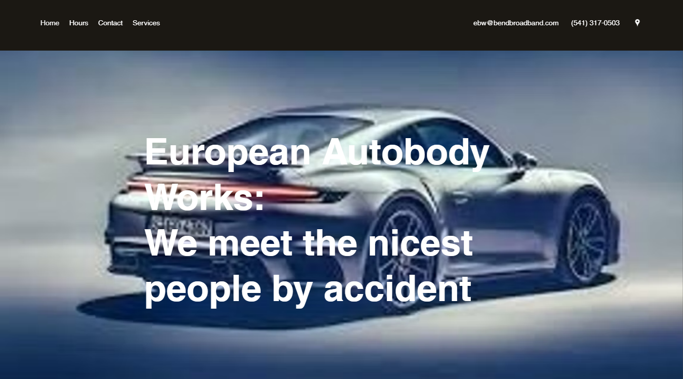 Website screenshot for European Auto Body Works, LLC