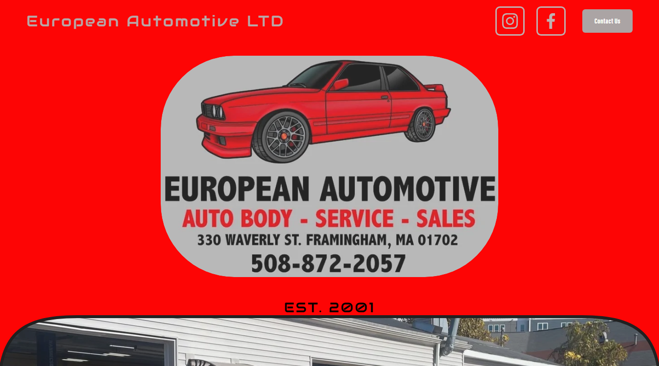 Website screenshot for European Automotive Ltd Inc