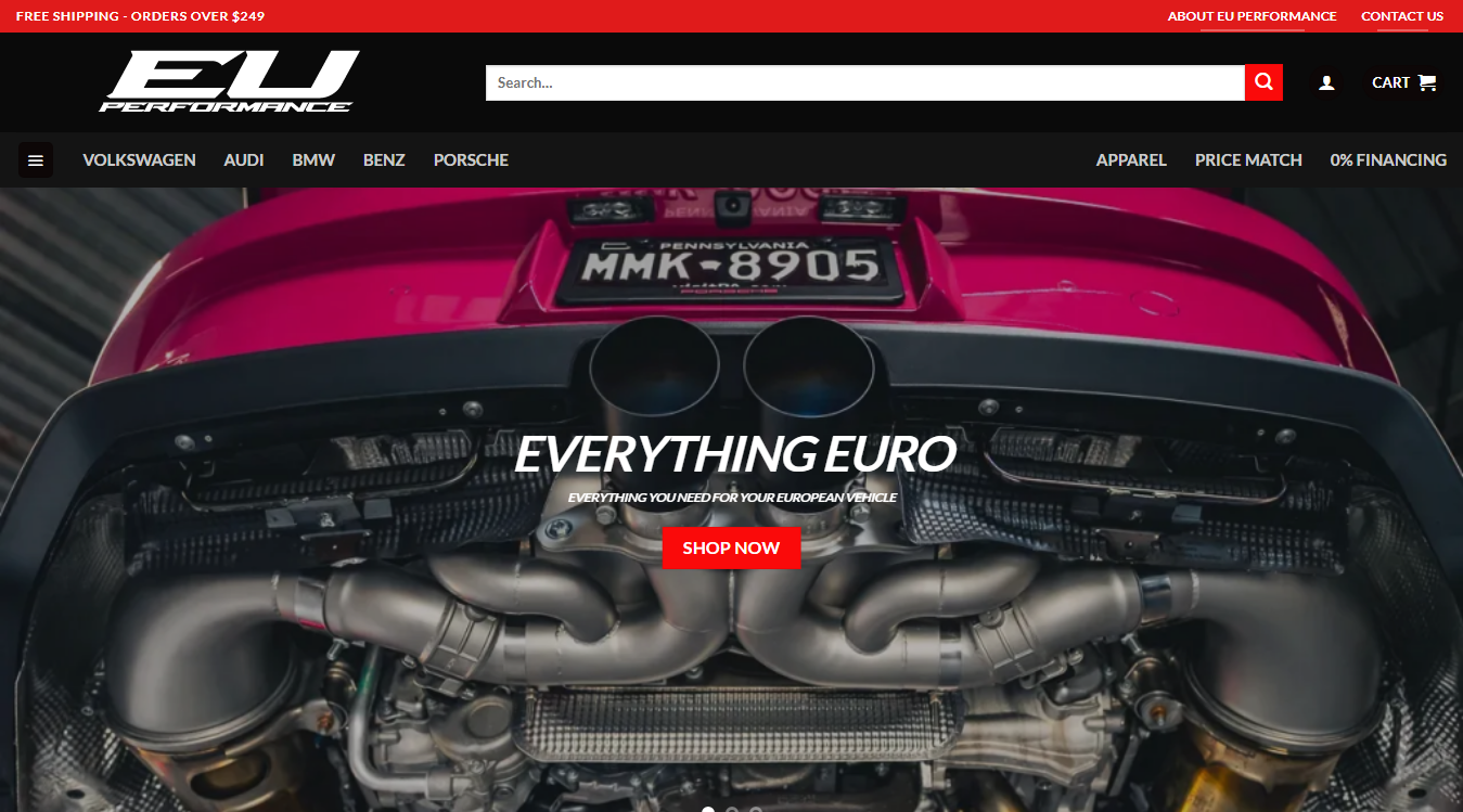 Website screenshot for European Performance Auto Center