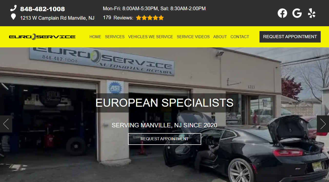 Website screenshot for EuroService