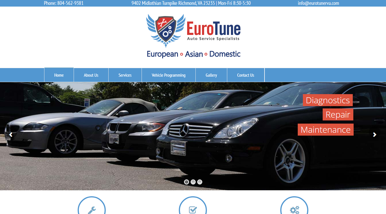 Website screenshot for EuroTune