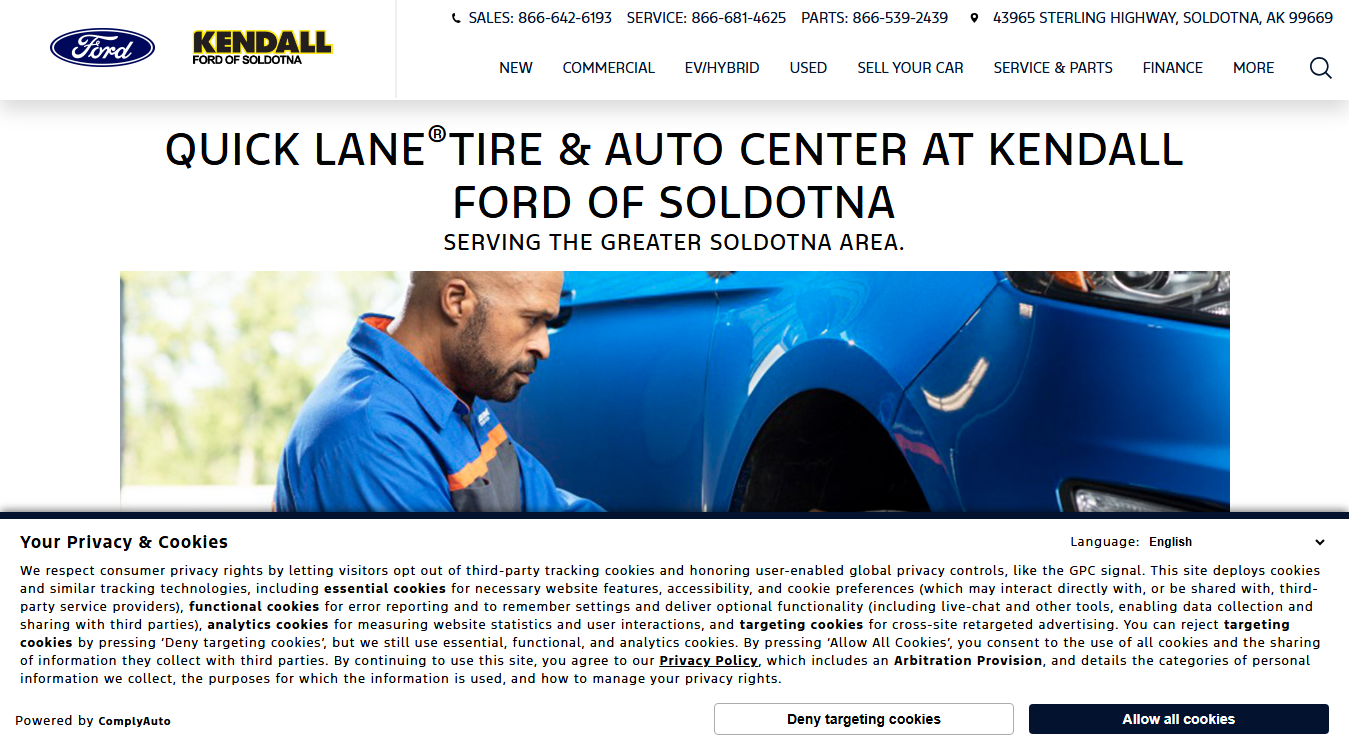 Website screenshot for EV Auto Body