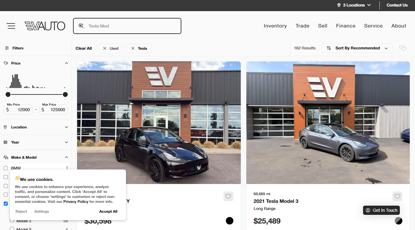 Screenshot of EV Auto - Lehi